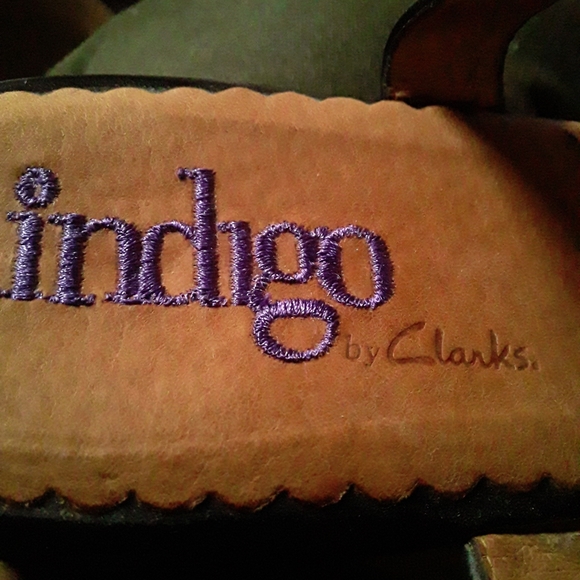 Indigo By Clarks Women size12 Leather WedgeSandals - Picture 10 of 13